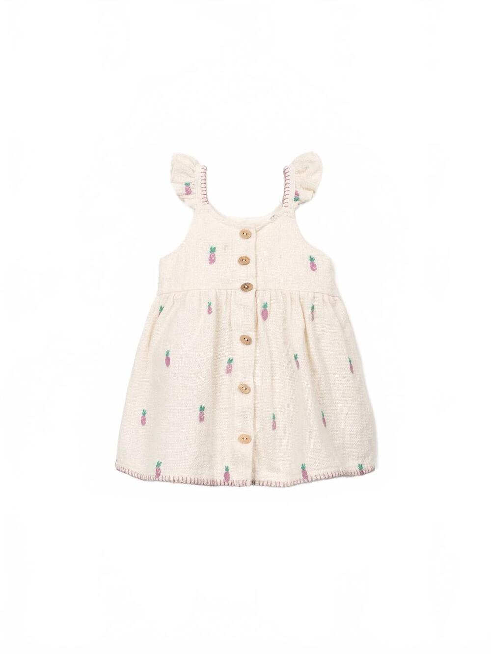 NEW PLAY UP girls pineapple ruffle dress in cru